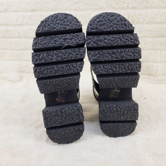 Demonia Black Platform Sandals with Star Accents - Picture 2 of 12